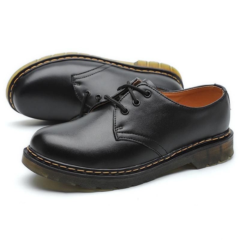 1 Low-top Martin Shoes Men's Leather Large-size Short Boots Round-headed Men's and Women's Couple Casual Tooling Shoes