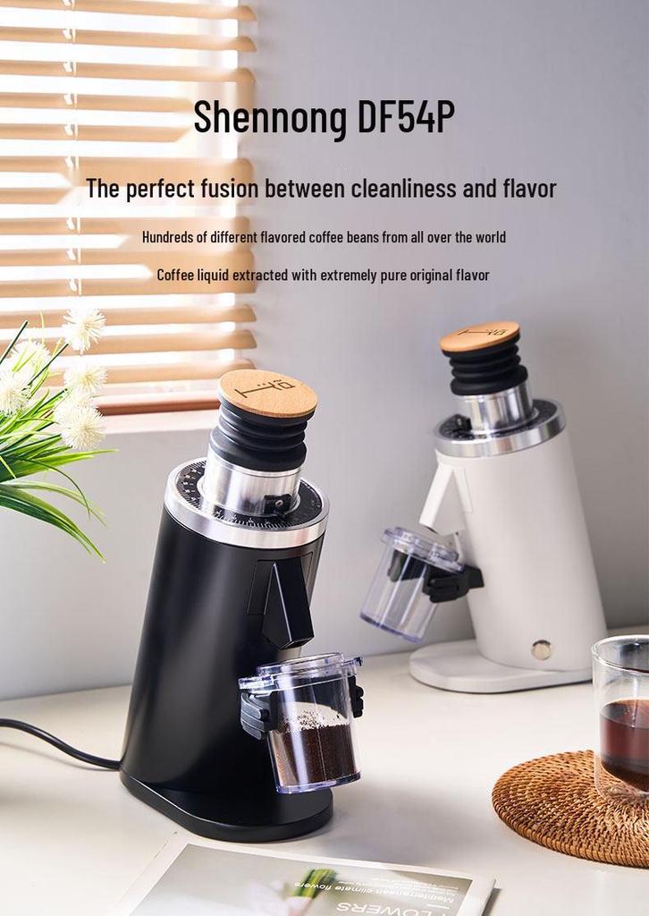 Kajia DF54P Professional Home Coffee Grinder - Golden Cup Flat Burr, Single Dose, Italian Hand Drip.