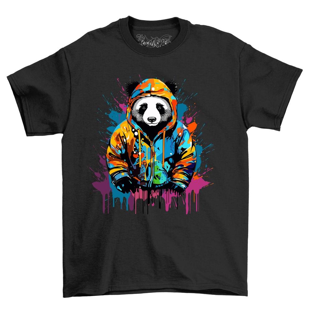 Panda Man Paint Drip Design t-shirt - Funny and Stylish! Unleash your inner pand