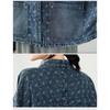 Fashion Jacquard Denim Short Jacket with Multiple Pockets for Women Trendy Outerwear