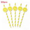 Degradable Paper Straws For Parties With Lemon Pattern For Cake Drinks And Cocktails