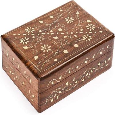 Wood Jewellery Box, Jewellery Organizer, Keepsake Box Handmade (6x4 In)