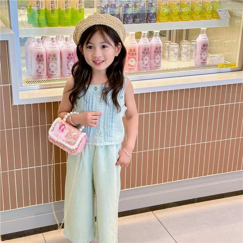 Charming Children's Mini Bag With Soft Polyester Material And Lovely Pearl Accents