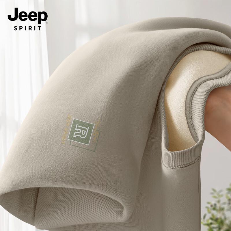 

JEEP SPIRIT Мужской 2025 Осень/Зима Толстовка с круглым вырезом и плюшевой подкладкой 2XL (185cm)