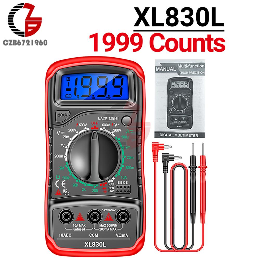 XL830L Digital Multimeter Esr Meter Testers Voltage Current Meter Automotive Electrical Transistor Peak Tester Capacitance Meter