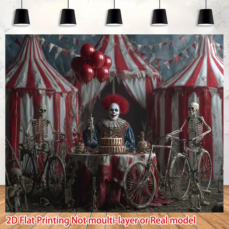 2D Creepy Clown Background for Horror Themed Events and Photoshoot