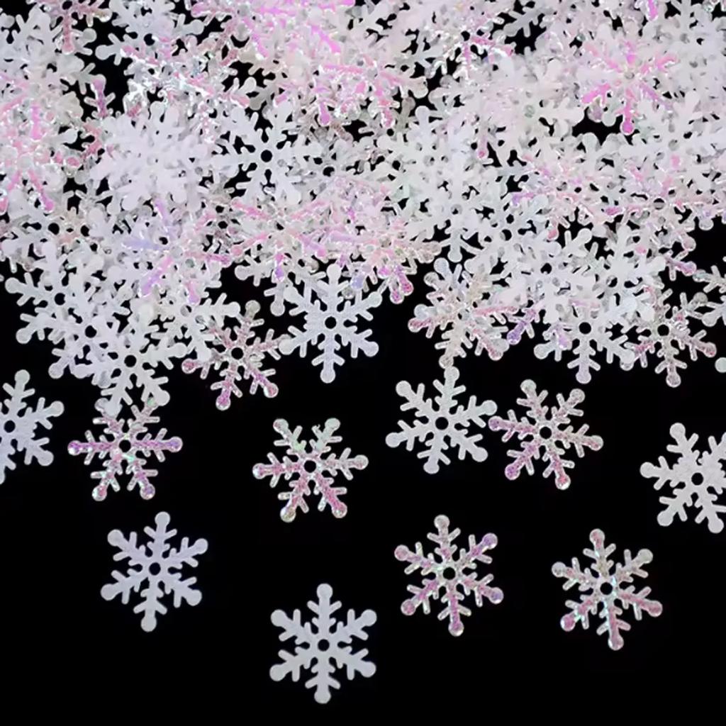 300pcs-Christmas Snowflakes Confetti Artificial Snow Xmas Tree Ornaments Decorations for Home Party Wedding Decor