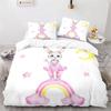 Copripiumino Animali Cartoni Animati Simpatico Set Letto Coniglio Arcobaleno Microfibra Fauna Selvatica Copripiumino Misura Singola Per Bambine Bambini Stanza Kawaii