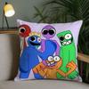 Cartoon-Spiel RRainbow Friends Kissenbezug Quadratisch Doppelseitiger Druck Sofakissenbezug Kissenbezug Schlafzimmer Nachttisch