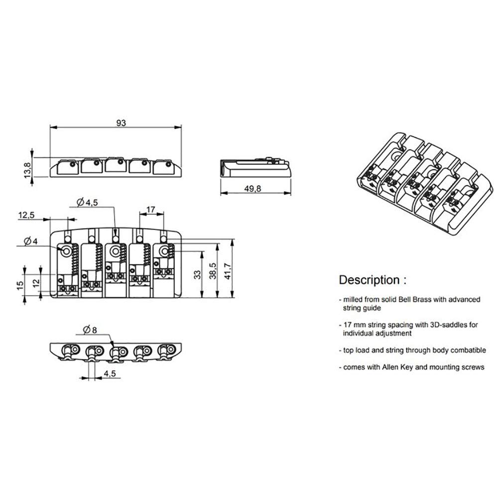 ABM ABM 3705CA17 MkII 5 String Bass Bridge