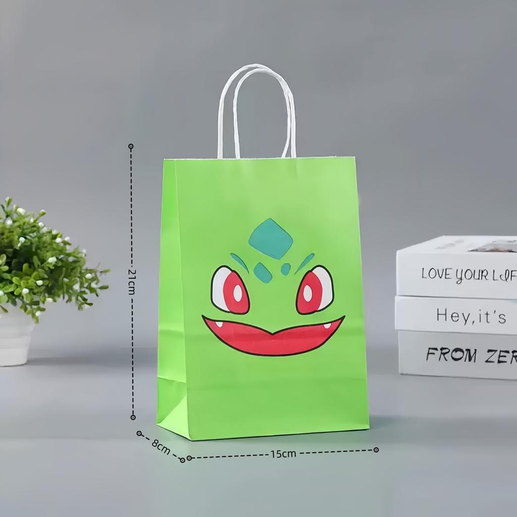 Pokemon Gift Bags Birthday Party Decoration Pikachu Candy Paper Bags Goody Biscuit Package Kids Boys Favors Gifts Party Supplies