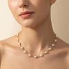 Creative Pearl Metal Choker Necklace for Women, Elegant Short Metal Chain Clavicle Chain