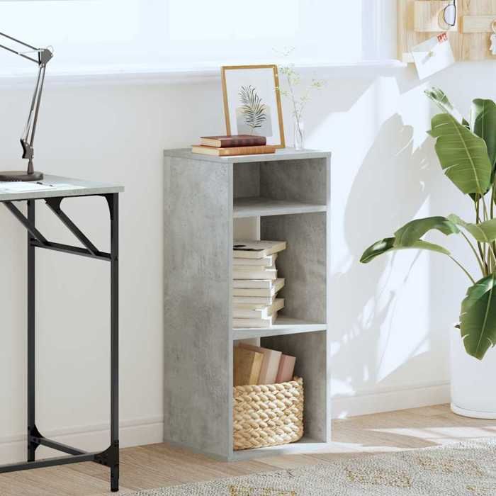 VidaXL Bibliothèque gris béton 34x31x80 cm bois d’ingénierie, armoire de rangement, étagère de rangement, unité de 860277
