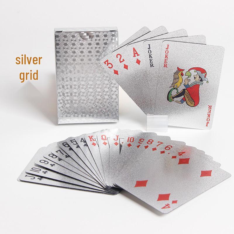 

Високоякісні золоті фольговані міцні ПВХ водонепроникні покерні карти для вечірок