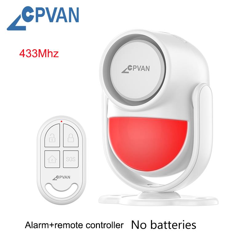 CPVAN Infrared Motion Detector for Home Burglary Security Protection Wireless Motion Sensor with Remote Control 125dB Sound set 7