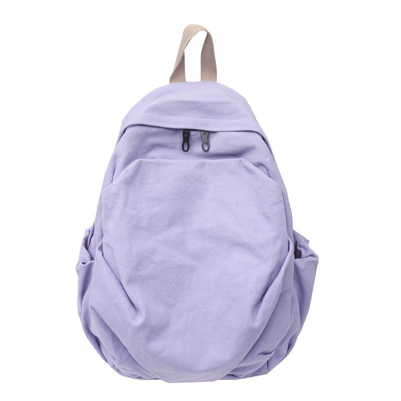 

Casual Simple Solid Color Backpack Fashionable Lightweight Versatile Student Backpack Outdoor Travel Backpack фиолетовый