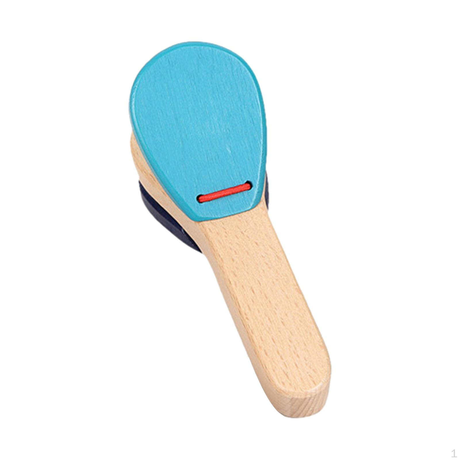 Cowbell Wooden Castanet Clapper, Infant Noise Maker, Finger Castanets Rhythm, Mini