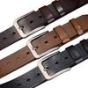 Men's Retro Vegetable-Tanned Leather Belt - Genuine Cowhide, Handmade, Casual Versatile Style