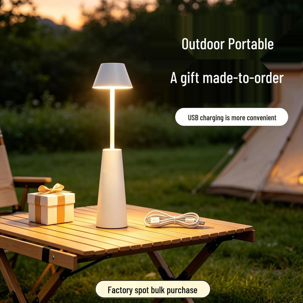 LED Nightstand Lamp - Eye-Friendly, Retractable, Creative Atmosphere Light for Bedroom or Outdoor Use