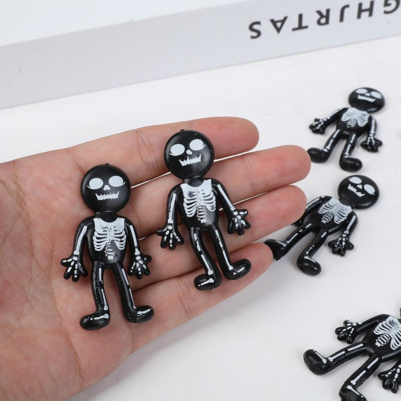 10/30Pcs Scary Halloween Stretchable Skull Skeleton Anti Stress Toy for Kids Birthday Party Favors Halloween Party Pinata Filler