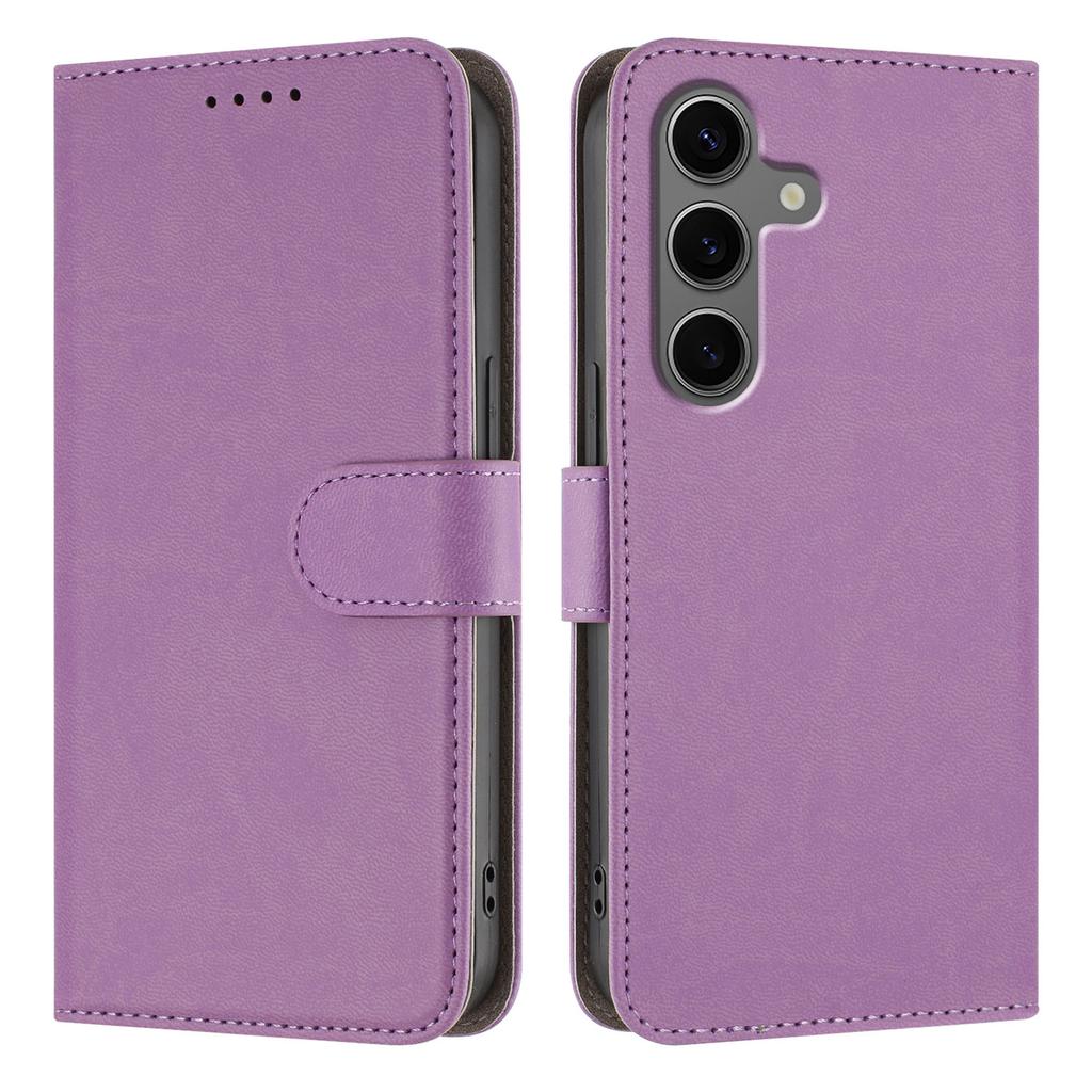 For Samsung Galaxy S25+/Galaxy S24+ Leather Case Solid Color Phone Cover with Wallet