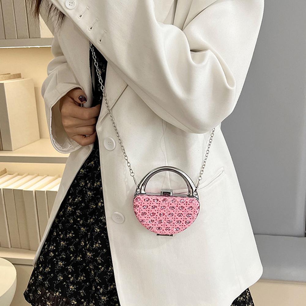 Luxury Mini Crossbody Bag Shinny Metal Lipstick Bag New Trendy Evening Clutch Bag  Woman