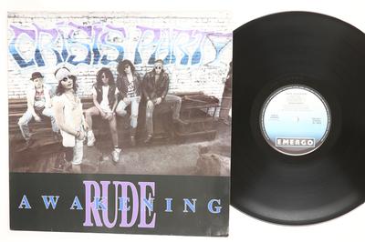 LP Record CRISIS PARTY  Rude Awakening EM94421 EMERGO 1989 Europe Rock Used