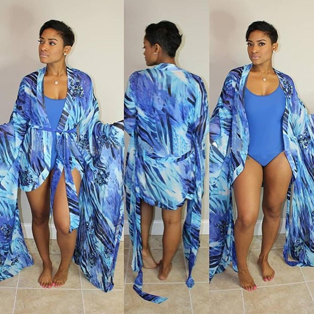 Set Bikini Casual con Stampa Digitale per Donna in Tessuto Chiffon e Seta Lattiginosa