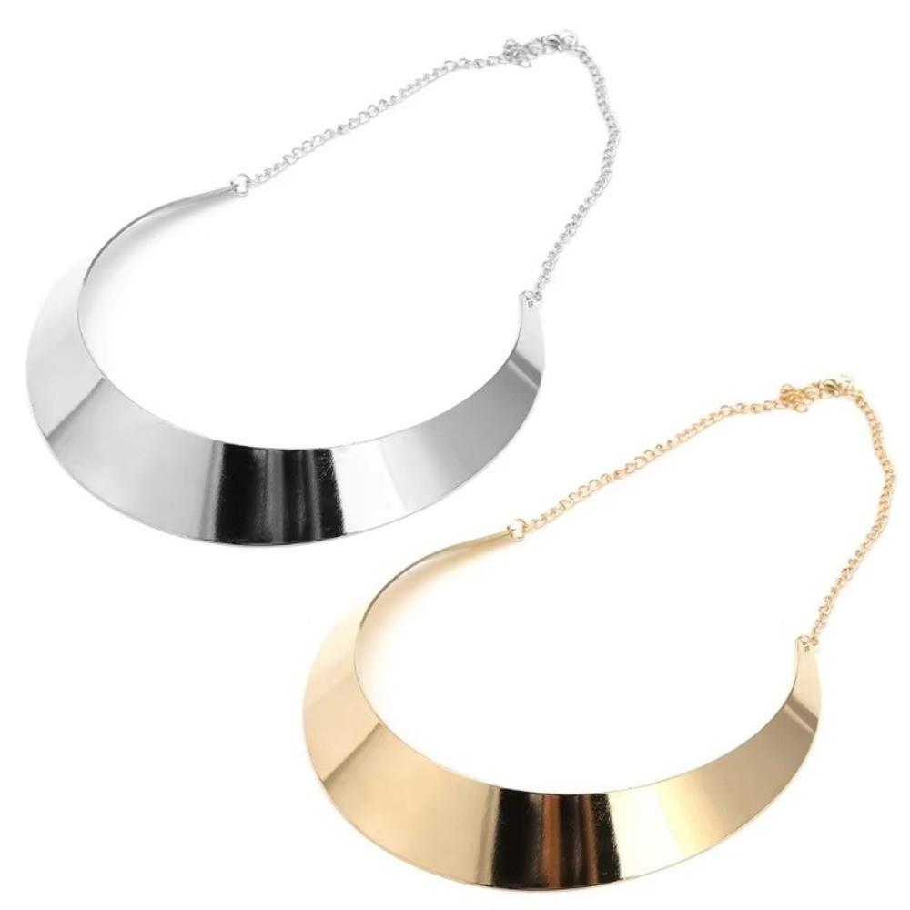 Collier de couple en alliage métallique vintage Choker plaqué or exagéré Chaîne de cou large Accessoires de bijoux
