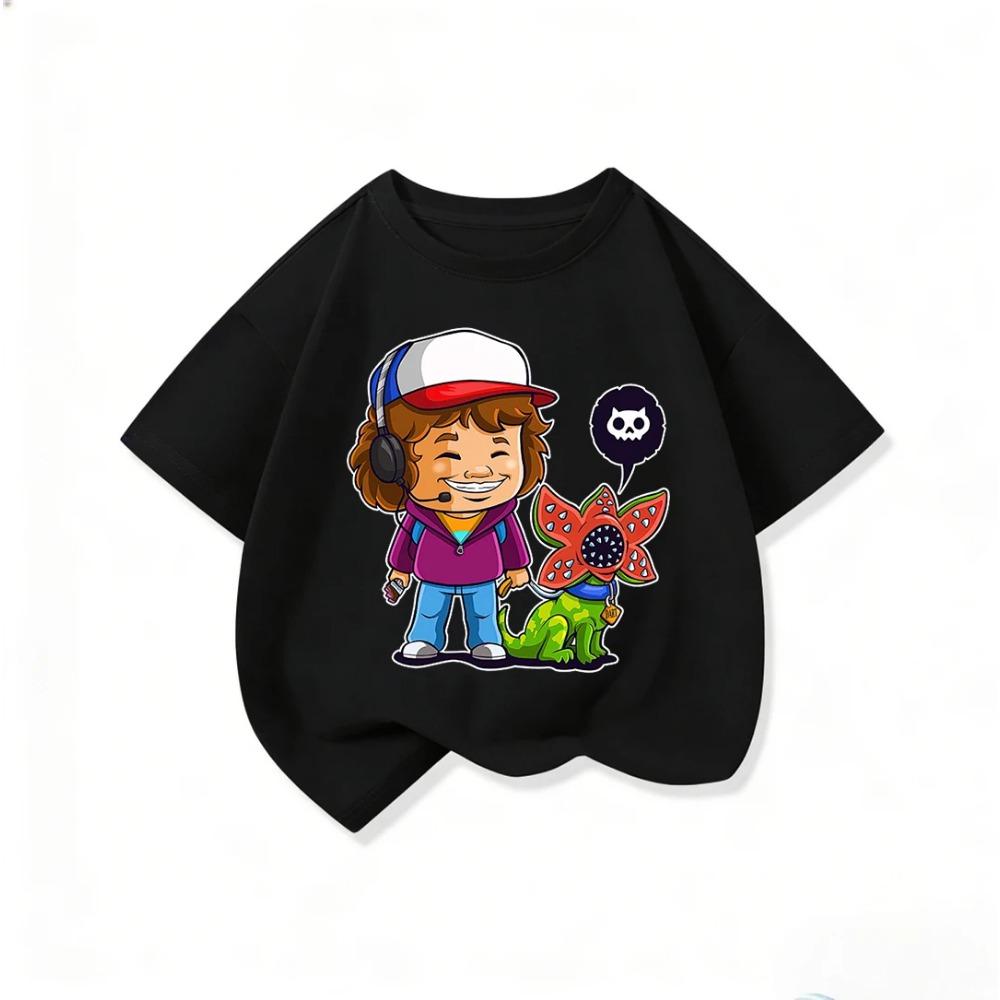 Cool Children Short Sleeve Tee Stylish Stranger Things Crew Neck Fashion Street Summer Casual Tops For Kids 3 14Y