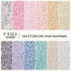 Thousand Color Glass Seed Beads 2/3mm - Solid Enamelled Round Beads for DIY Crafts, Handmade Uniform Cream String Beads.