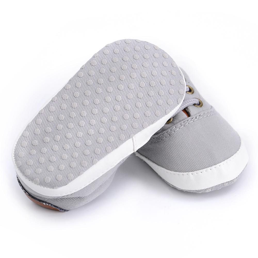 Baby Jungen Canvas Schuhe Weiche Sohle Rutschfest Klassischer Stil Lauflernschuhe Kariertes Patchwork Einfarbig Sportliche Sneaker