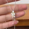 Women Elegant Zircon Irregular Flower Chain Necklace Fashion Silver Color Pendant Necklace Choker Female Party Jewelry Girls Gifts