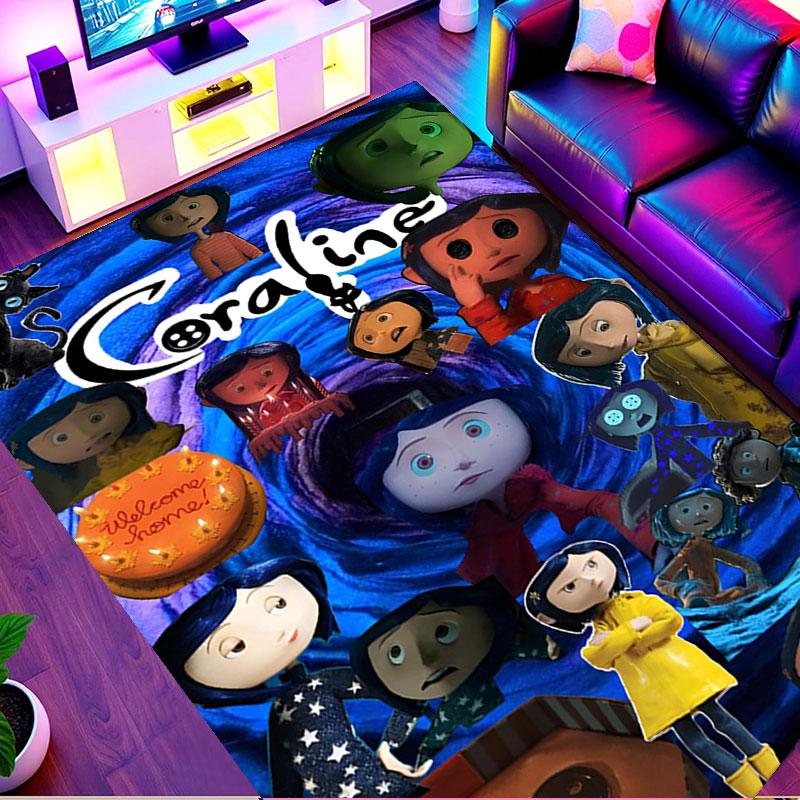 Coraline Print Rug, Washable Floor Carpet, For Entryway Dorm Laundry Room Office Study, Home Decor Birthday Christmas Gift