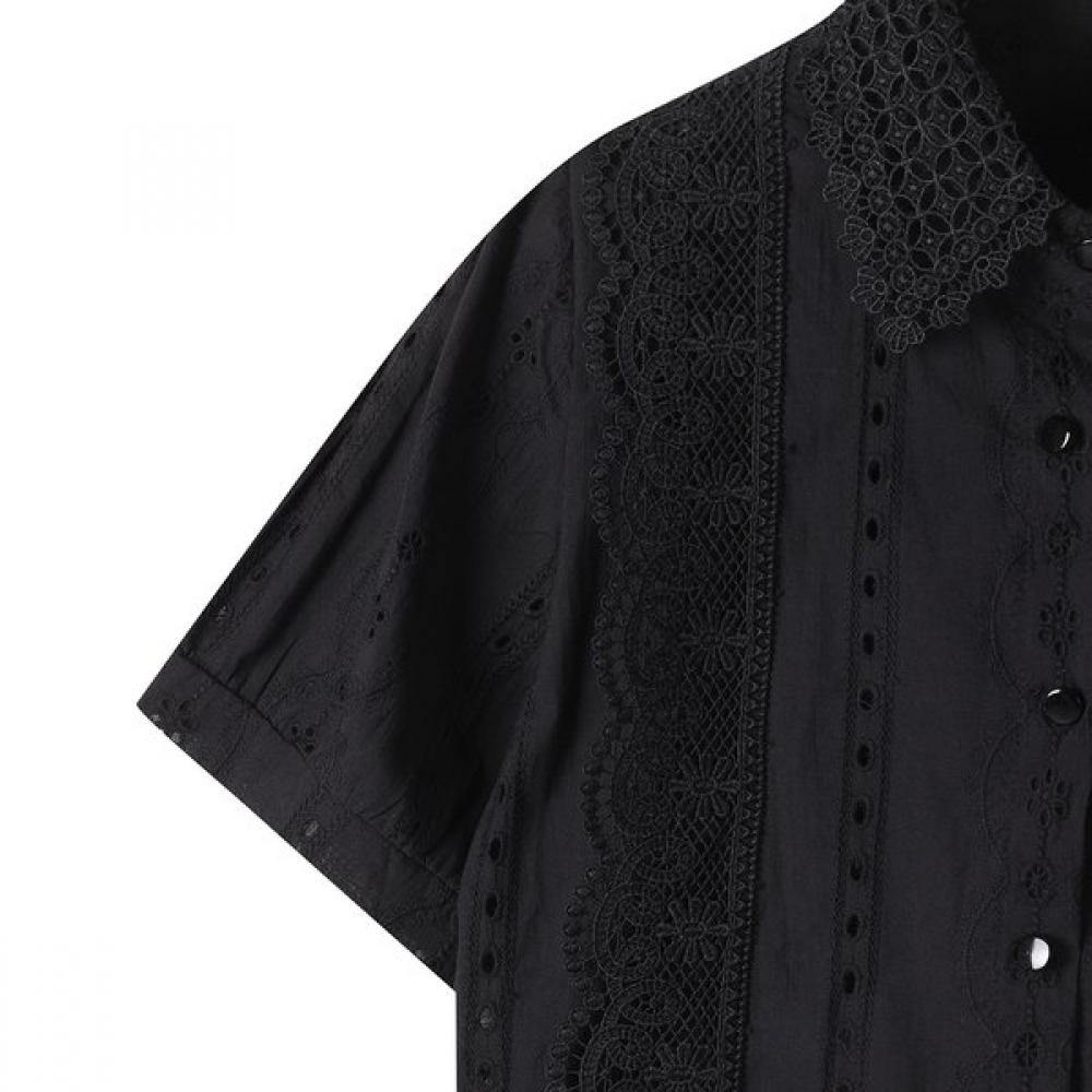 Ggpx Collar Neck Lace Button Shirt  Gp6sh014f 