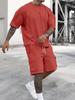 Men's Summer 2025 Fashion T-Shirt & Workwear Shorts Casual Sports Set