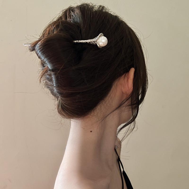 Vintage Faux Perle Haar Sticks Hairwear Frauen Einfache Chinesische Haarnadeln Haar Stäbchen Disk Hairsticks Kopfschmuck Schmuck