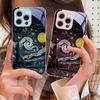 Oil Painting Starry Sky For iPhone 16 E 15 14 13 Plus 12 Mini 11 Pro Max XR Xs Max X 7 8 6 6S 2022 Tempered Glass Phone Case