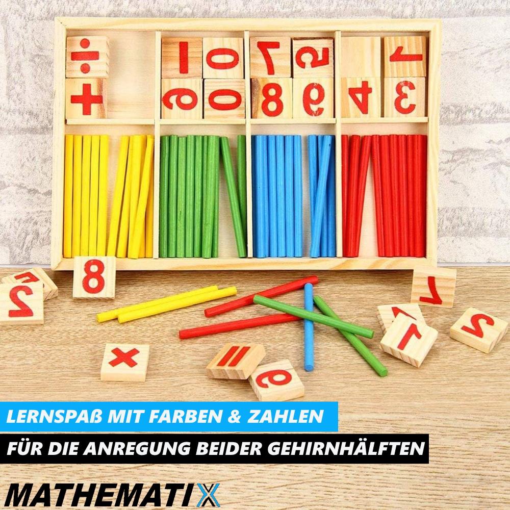 MATHEMATIX Réglettes en bois Bâtonnets de comptage Jouet mathématique d'apprentissage des nombres
