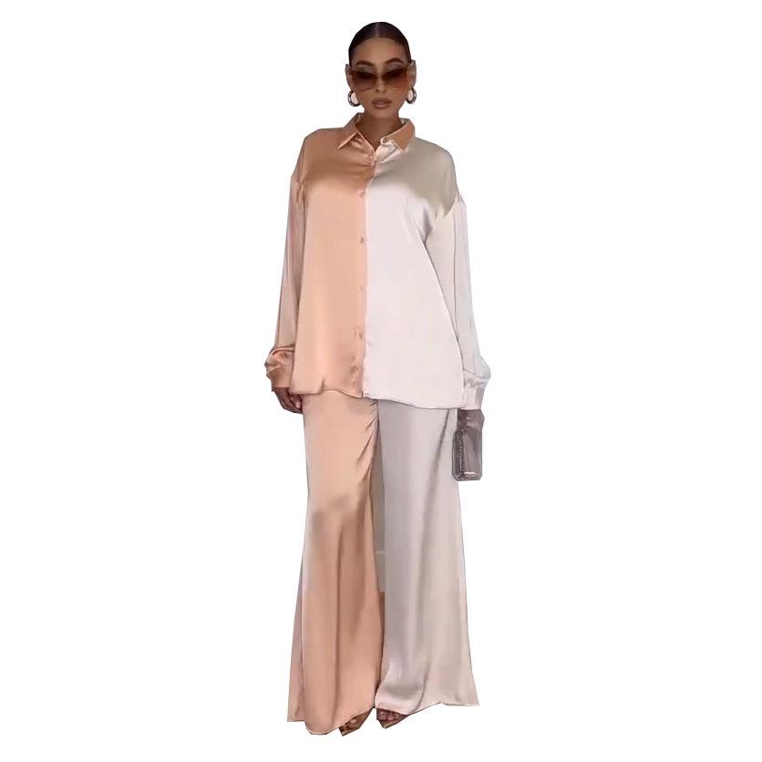 Afrikanischer Druck Damen Zweifarbiges Oberteil & Hosen Set 2023