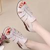Trendy Women's Sandals 2024 New Design Cross Strap Flat Bottom Anti Slip Soft Sole Versatile Fish Mouth Sandals Zapatos De Mujer