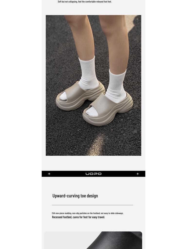 Damen Höhenverstärkende Dicksohlige Outdoor-Slipper - Sommer Strand EVA Pantoletten (8 cm)