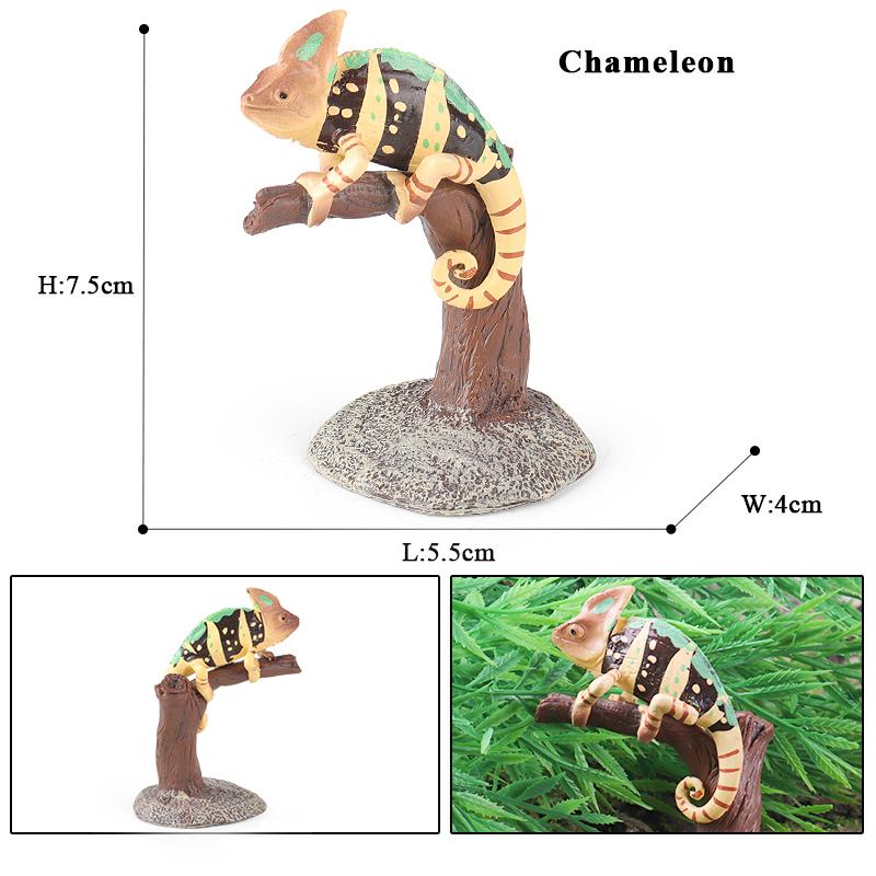 Oenux New Simulation Wild Reptile Animals Action Figures Lizard Model Figurines Kids Education Congnitive Scene Decoration Toy