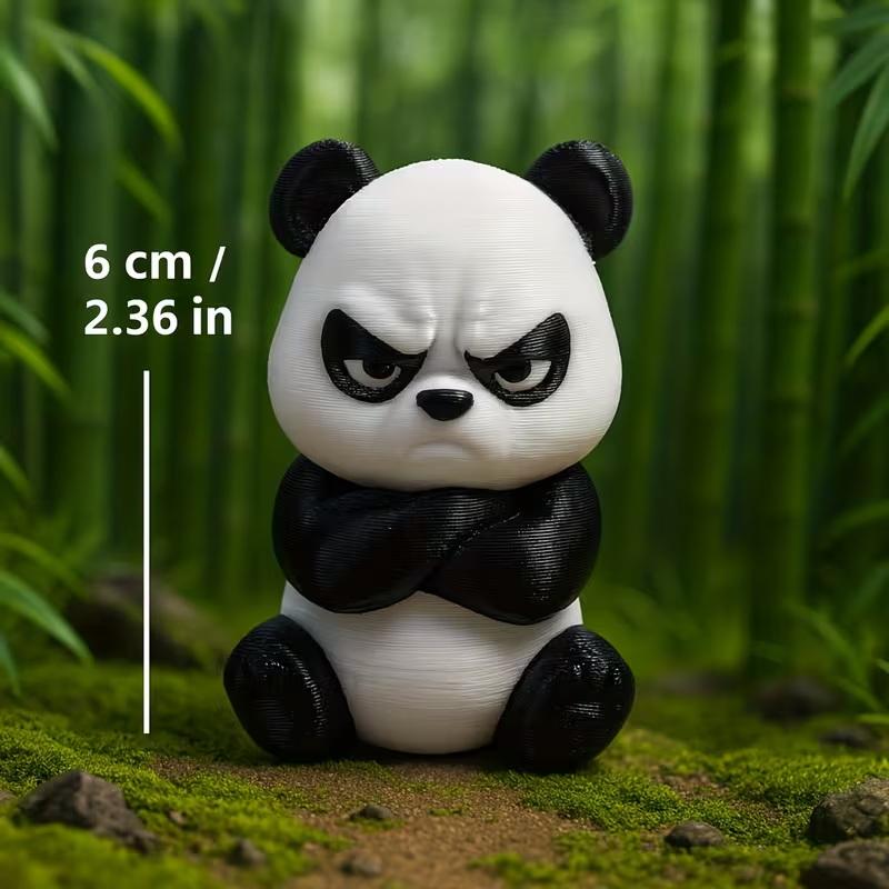 Cute 3D Printed Angry Panda Figurine, An Angry Panda Decoration, Perfect For Home And Office Décor, And A Perfect Holiday Gift