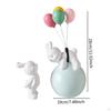 Balloon Bunny Figurine Flying Figure Funny Resin Tabletop Ornaments Sculpture Couple Statue