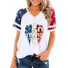 Women Casual V Neck Short Sleeve Pullover T Shirt Independence Day Print Top 250 Years 1776-2026 Patriotic Graphic Tee