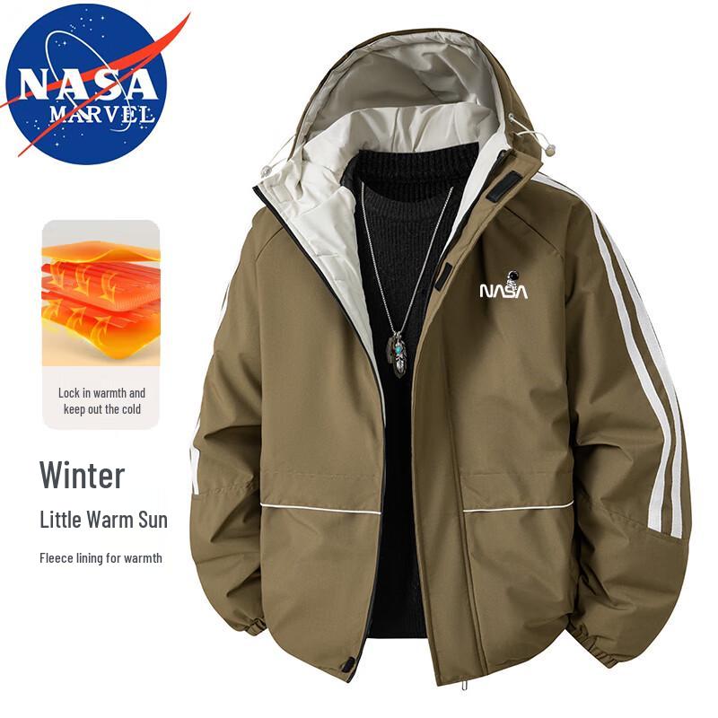 NASA MARVEL Herren Kapuzen-Pufferjacke