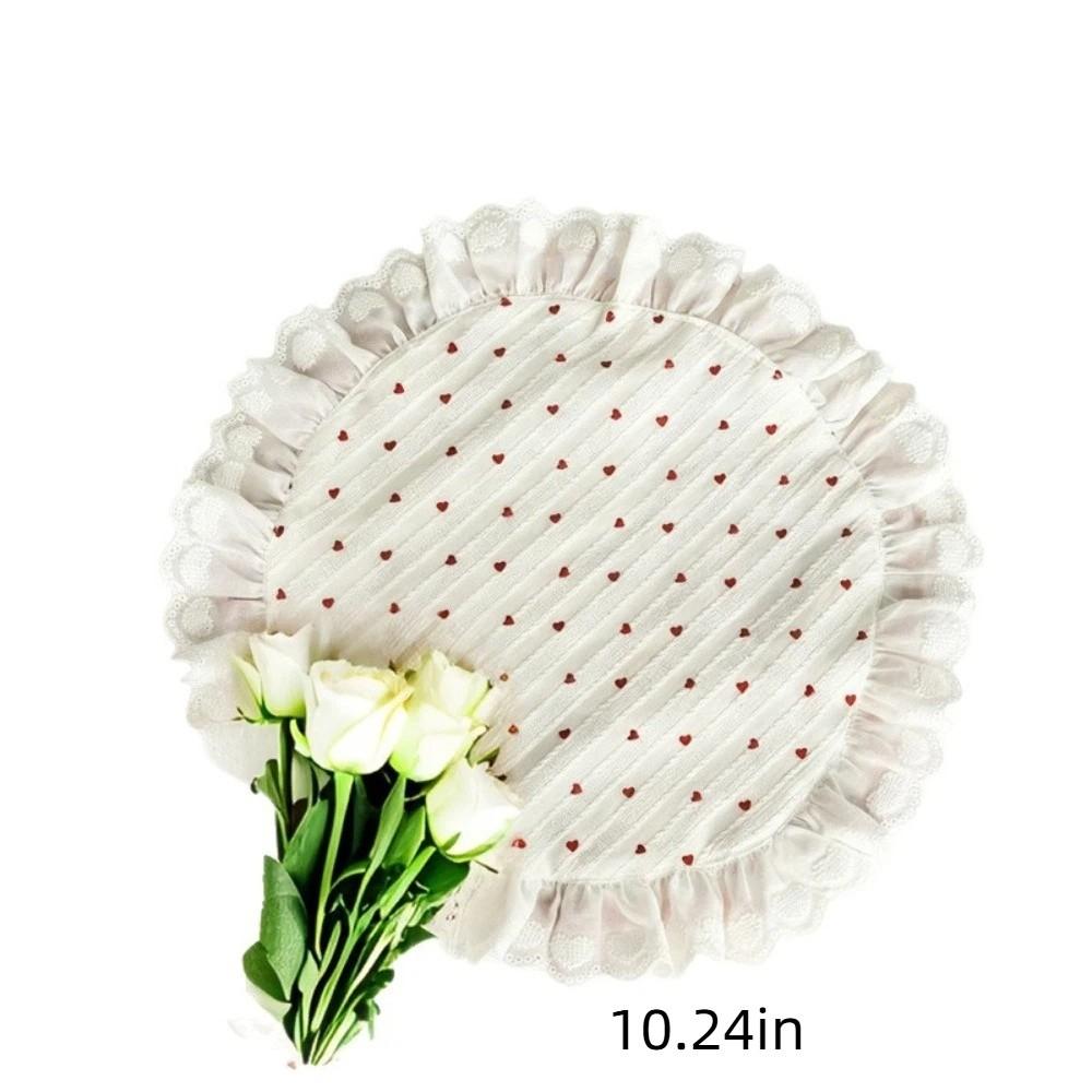 Square/Round Table Napkins Girly Style Insulation Pad Pot Mats Heart Pattern Placemats Tea Party