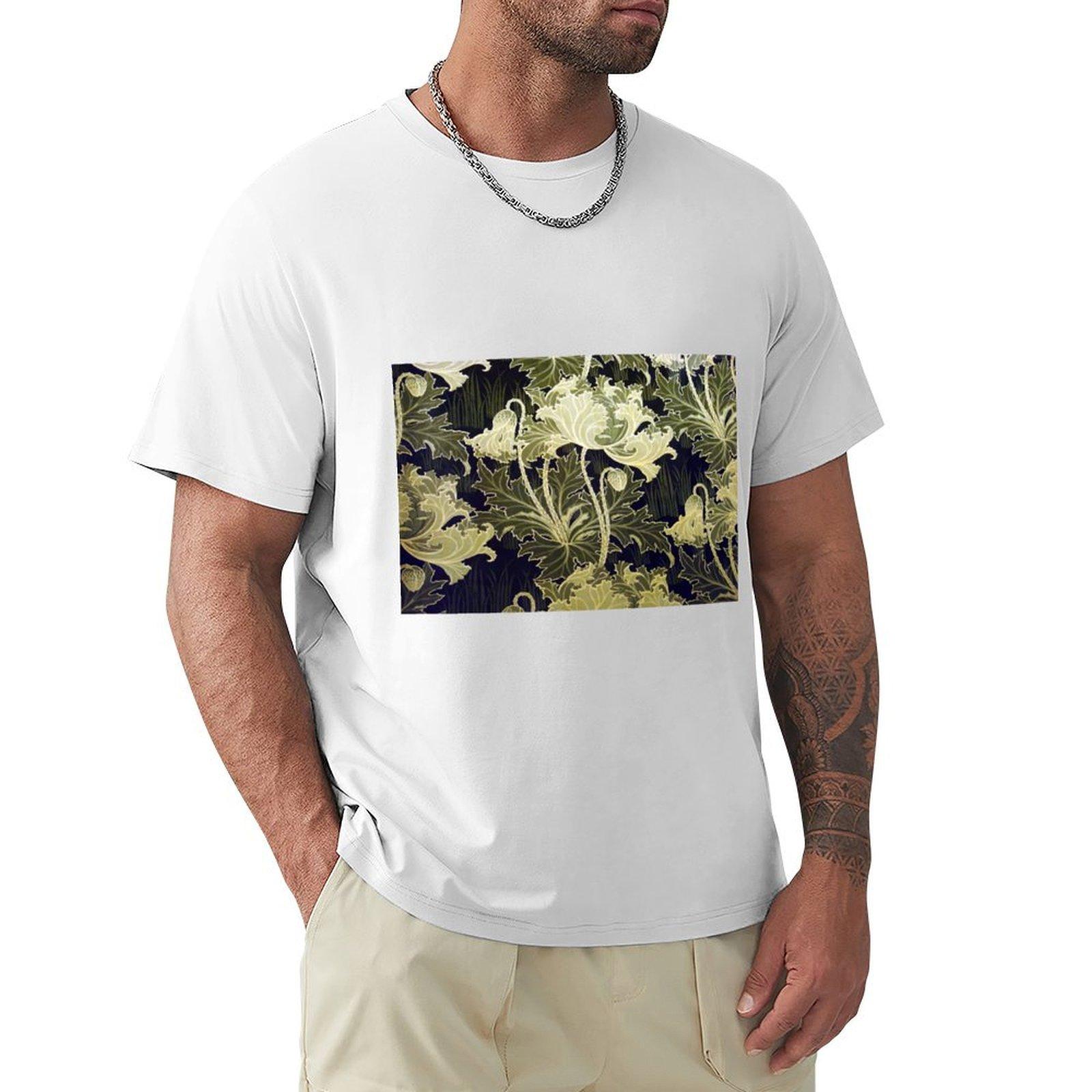 William Morris TShirt fashion shirts plain hippie clothes blue archive t shirt for men S