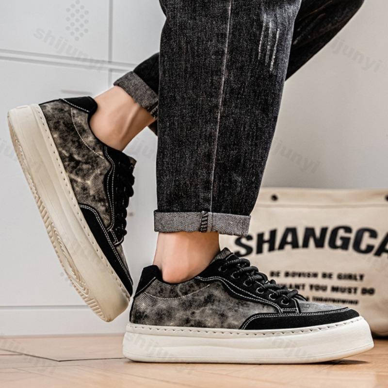 Fashion Men's Casual Low Top Thick Soled Canvas Shoe 2025 Autumn New Fashion Trend Versatile Comfortable Niche Design Platform sneakers